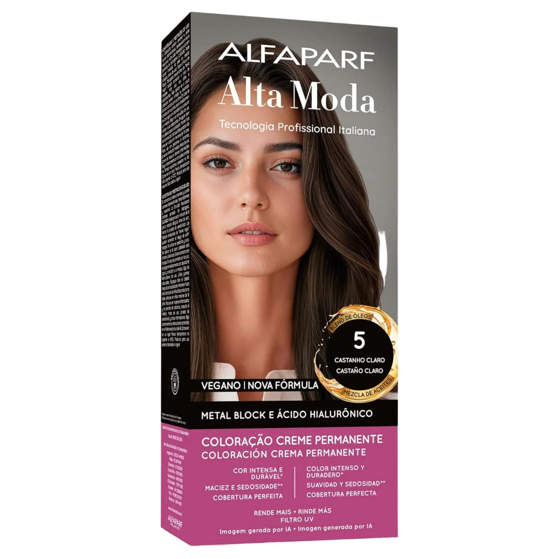 Kit Coloração Alfaparf Alta Moda 5 Castanho Claro